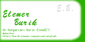 elemer burik business card